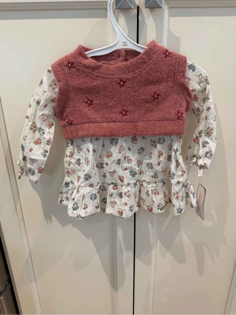 Little lass 18-24m long sleeve floral sweater shirt